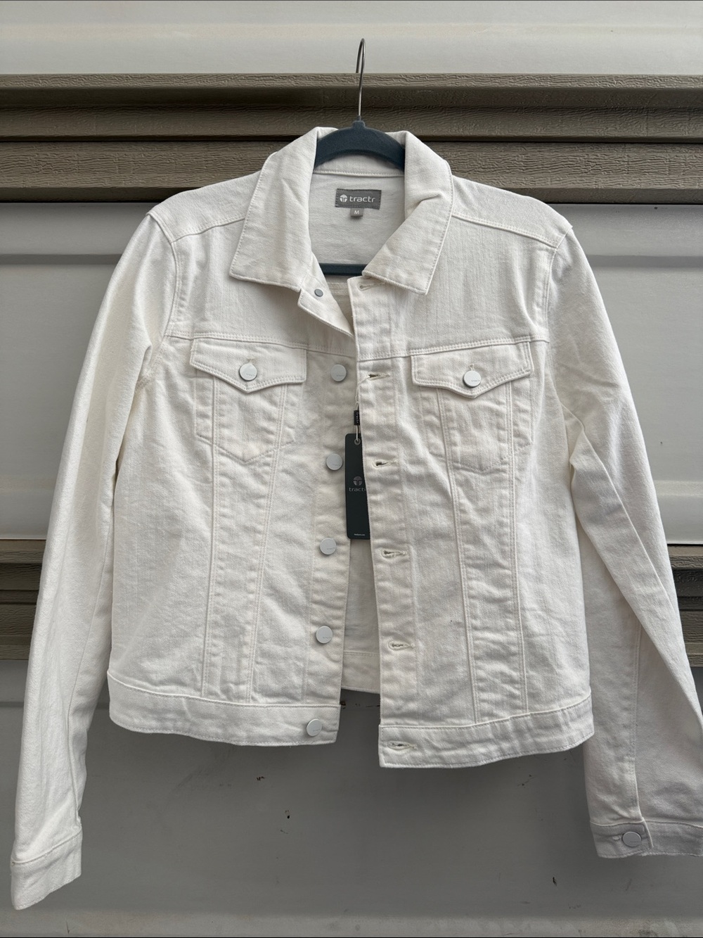 Tractr Cream Denim Trucker Jacket